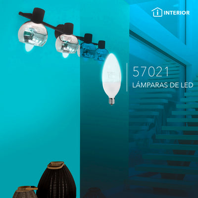 Foco LED tipo vela 4W E12 100-240V, opción color de luz neutro cálido (3000K) o frío (6500K), acabado transparente de Philco