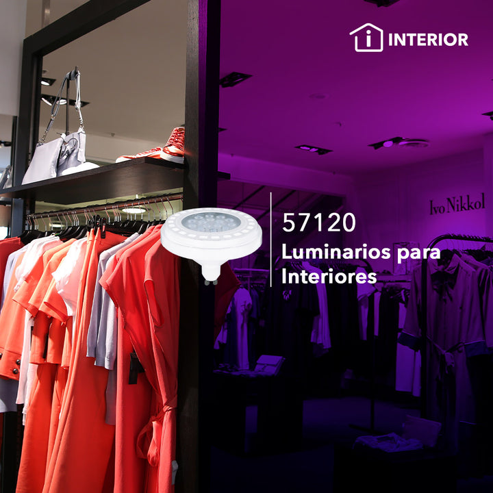 Lámpara LED AR111 15W 30° GU10 100-277V, cuerpo de aluminio opciones de acabado blanco o negro y color de luz neutro cálido / neutro / frío de Philco