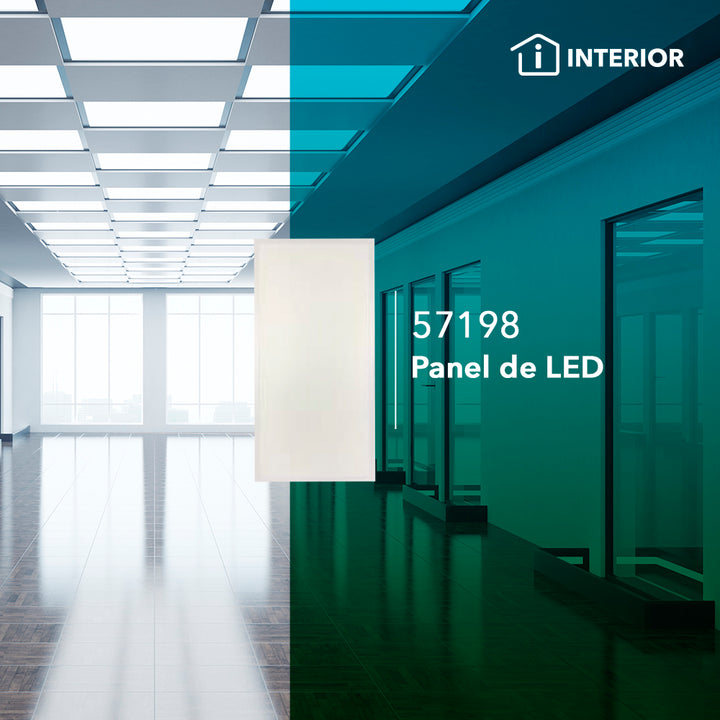Panel LED 60W rectangular 60.3x121.3cm 60W 100-265V, color de luz frío (6500K) cuerpo de aluminio de Philco