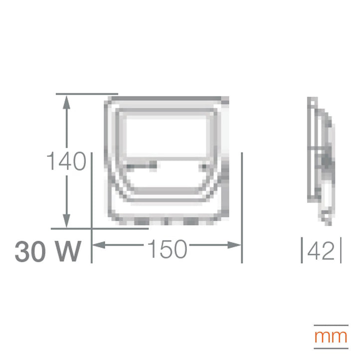 Reflector exterior LED 30W Floodlight Performance opción de acabado negro o blanco y color de luz neutro cálido o neutro frío de Ledvance