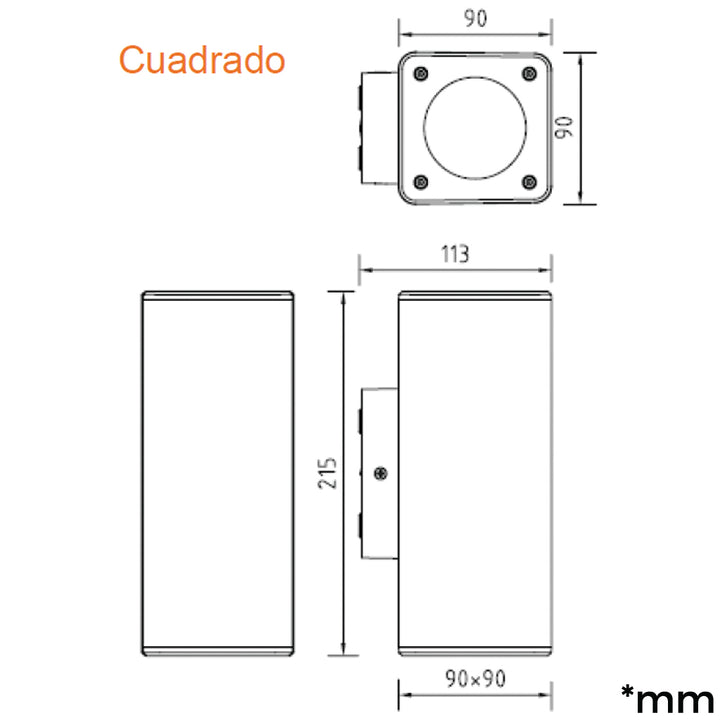 Aplique Dual Rectangular Luz Directa / Indirecta opción acabado negro o blanco con bases GU10 de Ledvance
