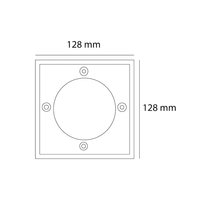 Luminario circular ABA para empotrar en piso base ajustable hasta 30° con tapa en acero inoxidable para lámpra MR16 GU10 (housing incluido) de Auro
