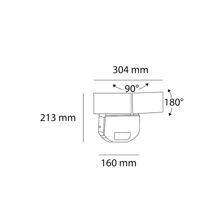 Luminario de seguridad EVA con 2 módulos orientables con sensor de movimiento 25w color de luz neutro cálido de Auro