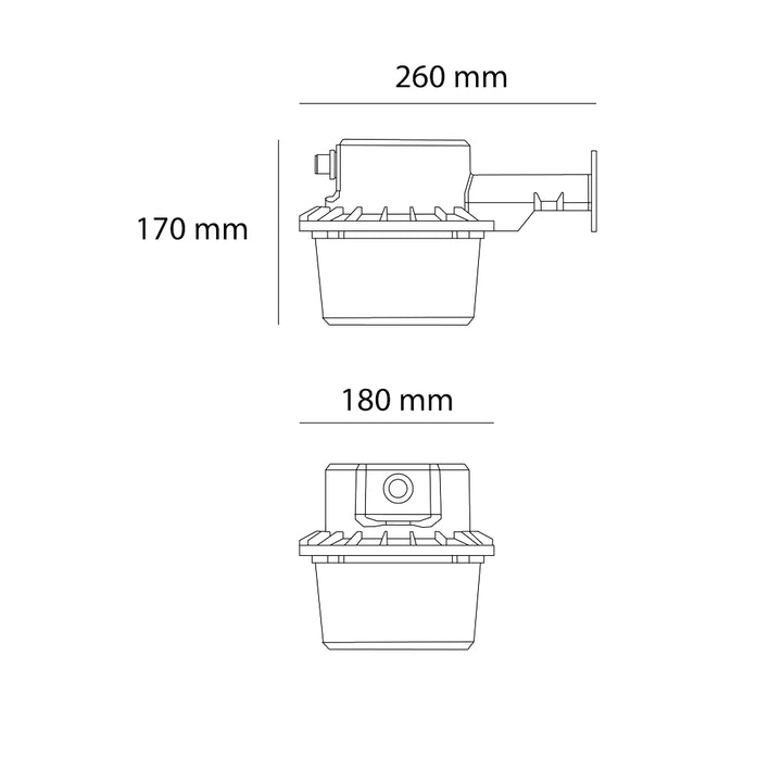 Luminario sub urbano LUA 35w 2,970lm 5000K 100-277v , encendido automático con fotocelda de Auro