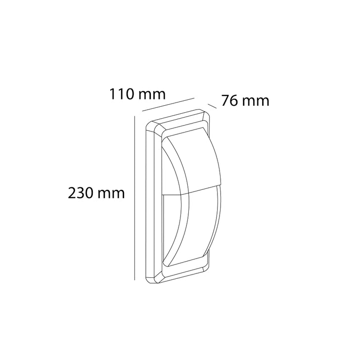 Luminario gris para muro SOPRAN 12w color de luz neutro cálido opción adicional acabado blanco o negro de Auro