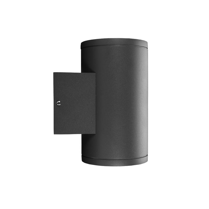 Luminario cilíndrico bidireccional GAIA LED para muro 2x6W 90° color de luz neutro cálido (3000K) acabado gris de Auro