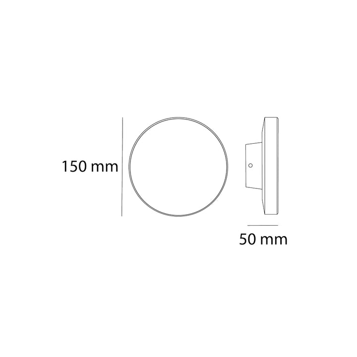 Luminario decorativo circular para muro 8w opción acabado blanco o negro color de luz neutro cálido de Auro