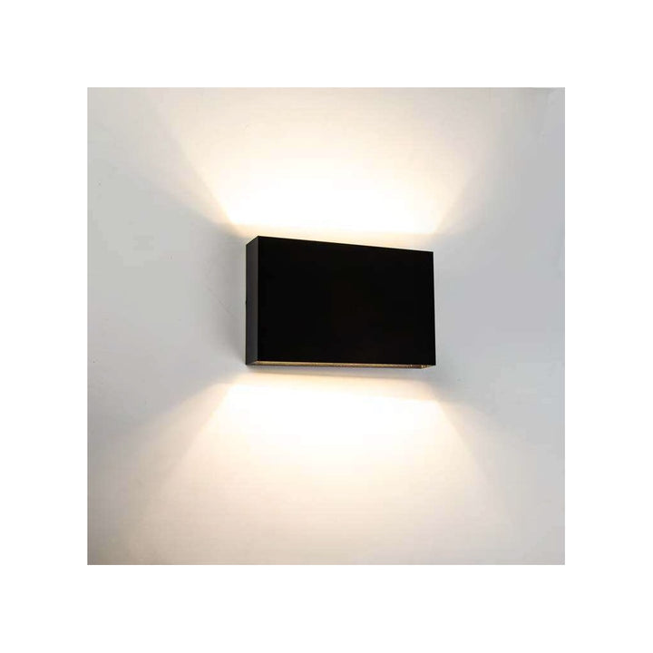 Luminario arbotante rectangular KUNO bidireccional 12w 65° color de luz neutro cálido acabado gris (tapa blanca incluida) de Auro