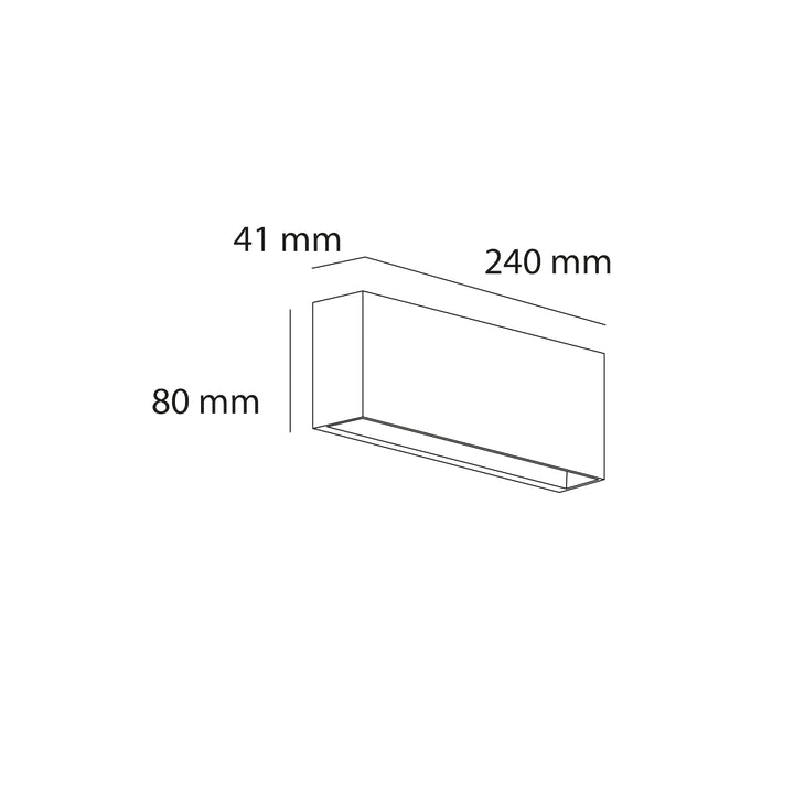 Luminario arbotante rectangular KUNO 6w color de luz neutro cálido acabado gris (tapa blanca incluida) de Auro