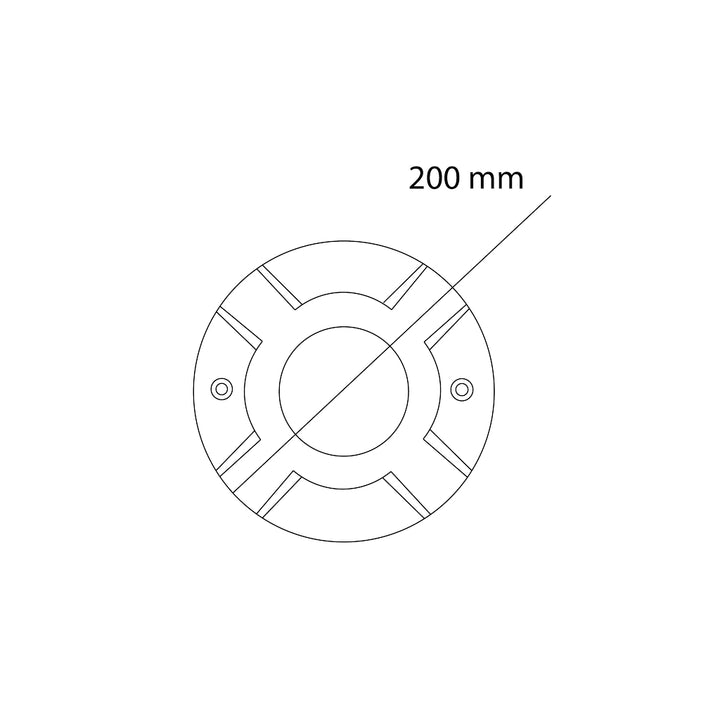 Luminario ASTRID para empotrar en piso con cuatro salidas de luz 12w color de luz neutro cálido, IK10 de Auro
