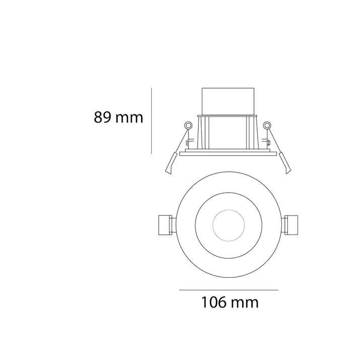 Downlight con panel de cristal templado 6w 25° color de luz neutro cálido (se puede instalar en exteriores) opción de acabado negro o blanco de Auro
