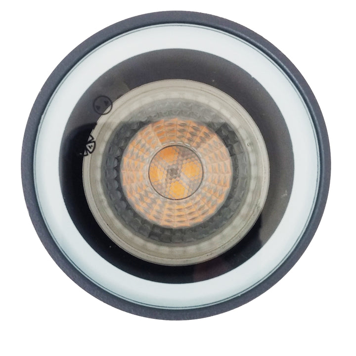 Luminario cilíndrico para sobrener en exterior MILO para lámpara MR16 GU10 acabado gris urbano de AURO Lighting