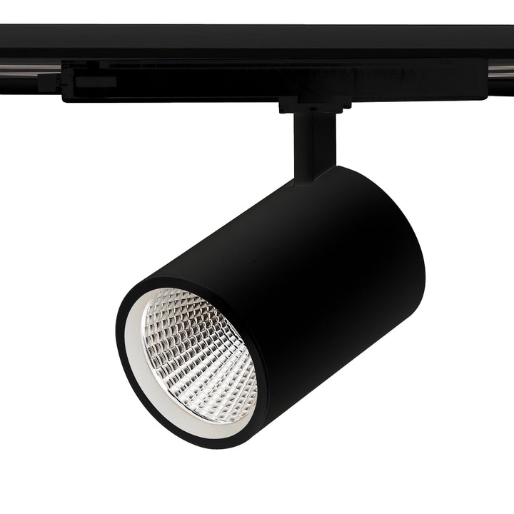 Proyector TUB MICRO potencia seleccinable 24 / 26 / 28 / 30W CRI>90 24° acabado blanco o negro para riel de tres fases opción color de luz neutro cálido de AURO Lighting