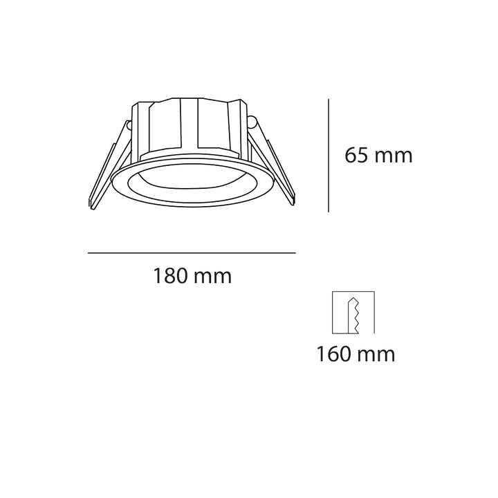 Downlight blanco RODA 25W opciones color de luz neutro cálido y neutro de AURO Lighting