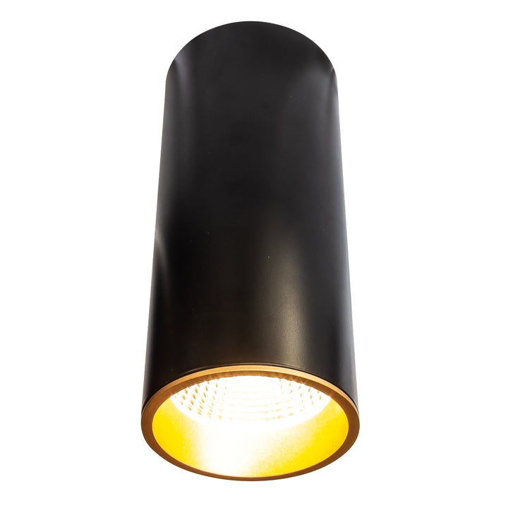 Downlight cilíndrico de sobreponer ZOE 12W 24° 3000K CRI>90 opción de acabado blanco o negro de AURO Lighting