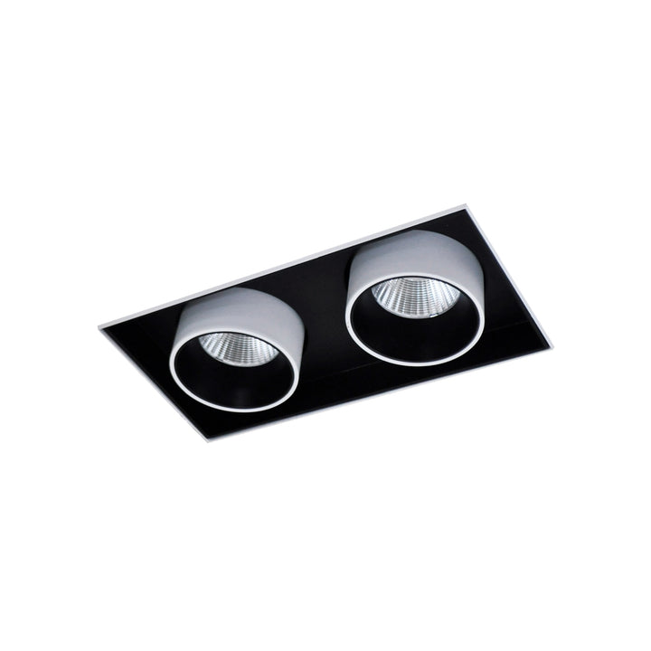 Downlight doble trimless UNAX 24W 35° luz cálida dirigible con reflector extraíble base cuadrada para empotrar de Auro