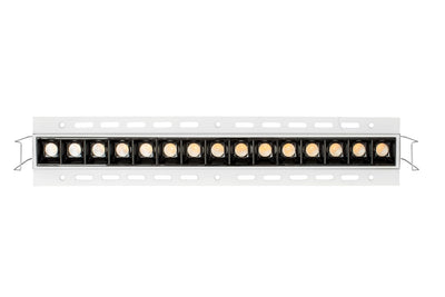 Downlight trimless de bajo deslumbramiento OBA quince ópticas marco blanco opción color reflector blanco o negro 30w luz neutra cálida CRI>90 de AURO Lighting