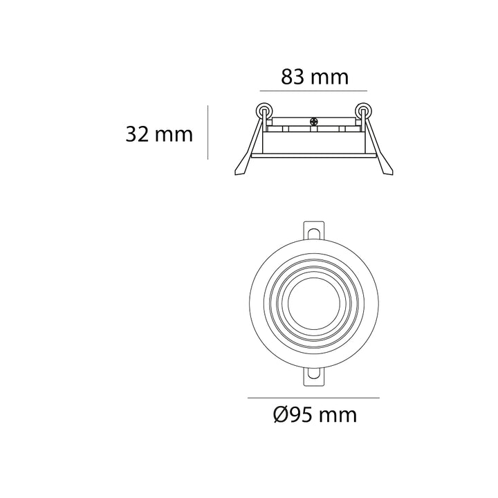 Downlight de bajo deslumbramiento acabado blanco Ø9.5cm fabricado en aluminio modelo AMLA115 de AURO LIGHTING