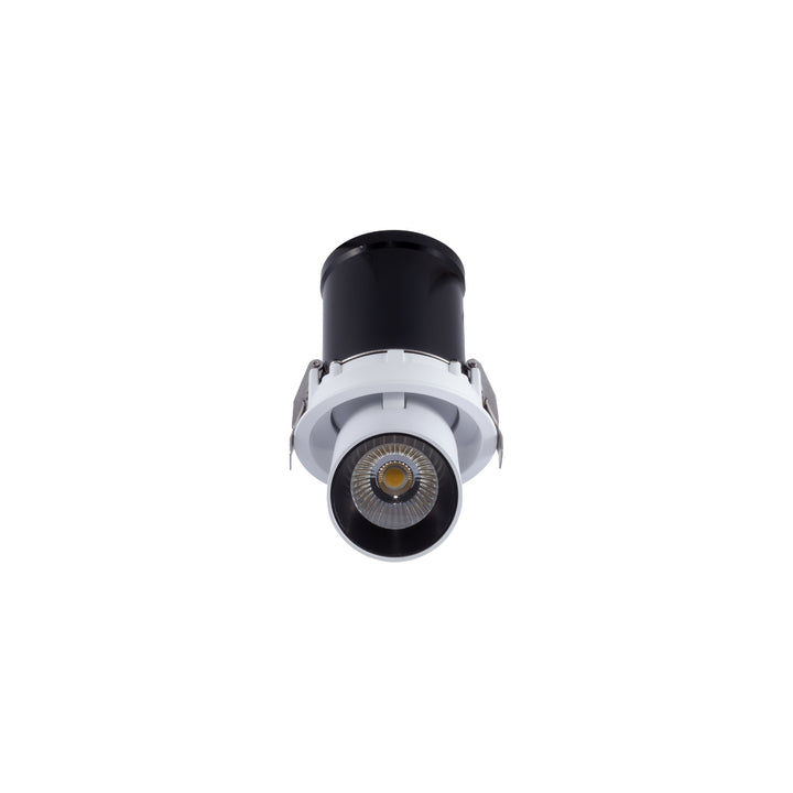 Downlight UNAX 7W 24° dirigible con reflector extraíble base circular para empotrar, color de luz neutro cálido (3000K) o neutro (4000K), acabado blanco o negro, opciones ángulos de salida de Auro