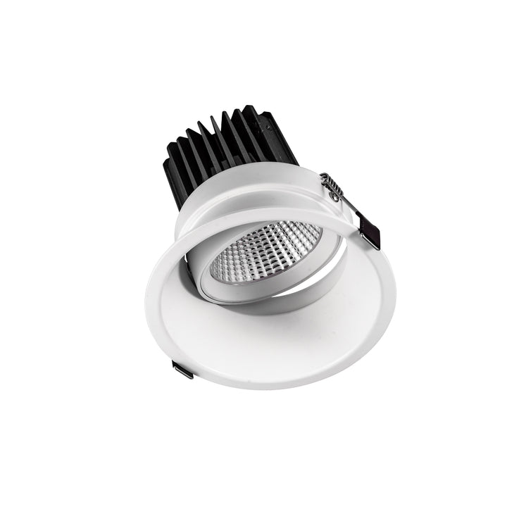 Downlight blanco TARIK 18W 24° de bajo deslumbramiento ajustable CRI>90 color de luz neutro cálido y neutro de AURO Lighting