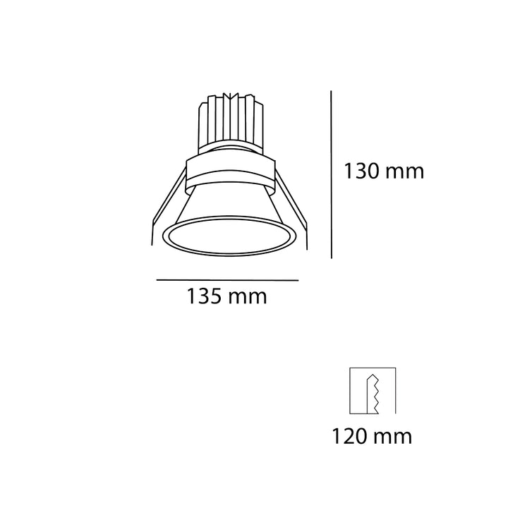 Downlight blanco TARIK 18W 24° de bajo deslumbramiento ajustable CRI>90 color de luz neutro cálido y neutro de AURO Lighting