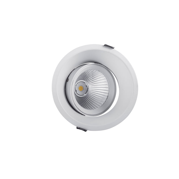 Downlight blanco TARIK de bajo deslumbramiento ajustable 7w CRI>90, acabado blanco o negro, color de luz neutro cálido y neutro de AURO Lighting