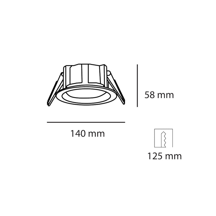 Downlight blanco RODA 15W opciones color de luz neutro cálido y neutro de AURO Lighting