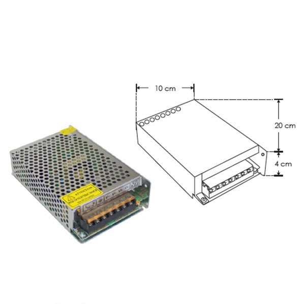 Fuente de alimentación conmutada 150W (120W máx.), entrada 110-220V ca salida 24V cc, para interiores de iLumileds
