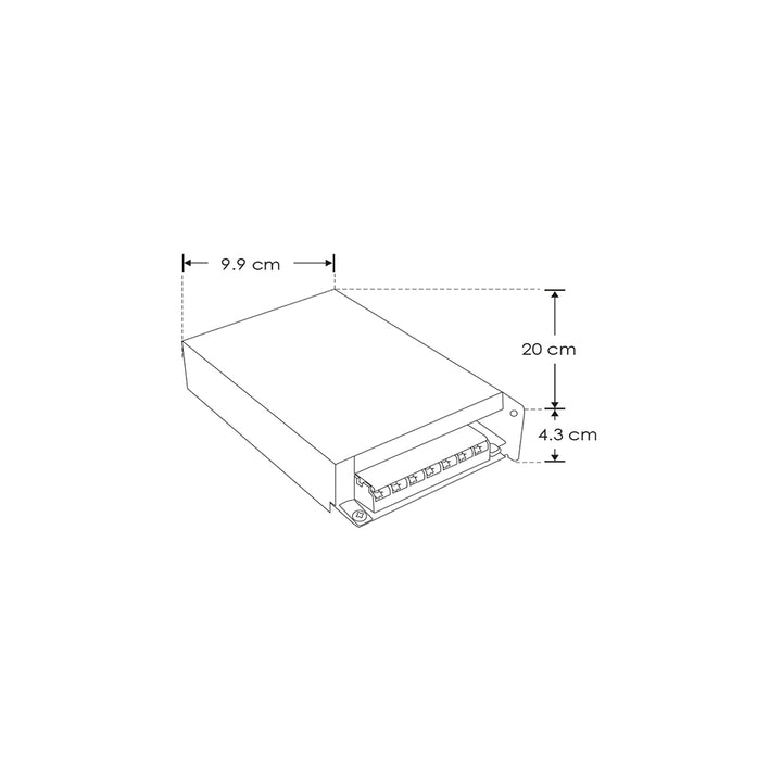 Fuente de poder conmutada 200W (180W máx.) 24Vcc, FP>0.9, THD<=10%, entrada 110-277Vca para interiores de iLumileds