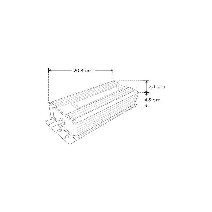Fuente de alimentación 100W (80W máx.) para exteriores IP67 24V cc iLumileds, esquema con medidas