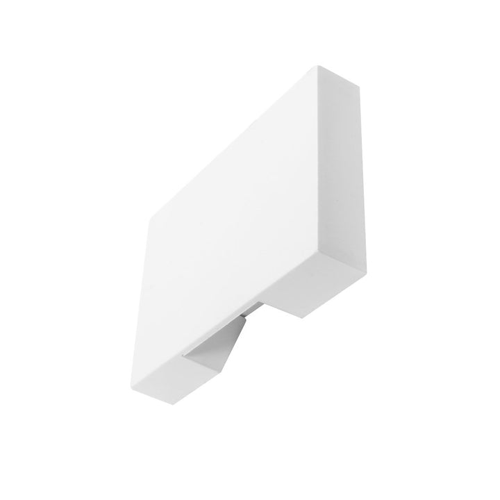 Luminario de cortesía rectangular 7x5cm para sobreponer en muro 1W iLumileds, acabado blanco, vista en perspectiva
