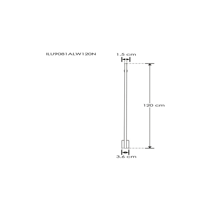 Luminario lineal fijo para muro 120cm base alta (7cm) 20w color de luz neturo cálido de iLumileds