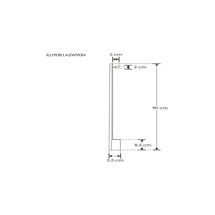 Luminario lineal fijo para muro 90cm base baja (5cm) 15w color de luz neturo cálido de iLumileds