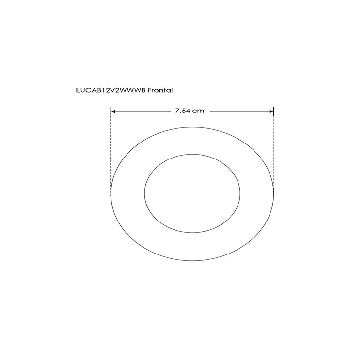 Luminario ultra delgado LED 2W 12Vcc empotrar o sobreponer con cubiertas magnéticas, incluye arillo de fijación y cubierta de metal de iLumileds