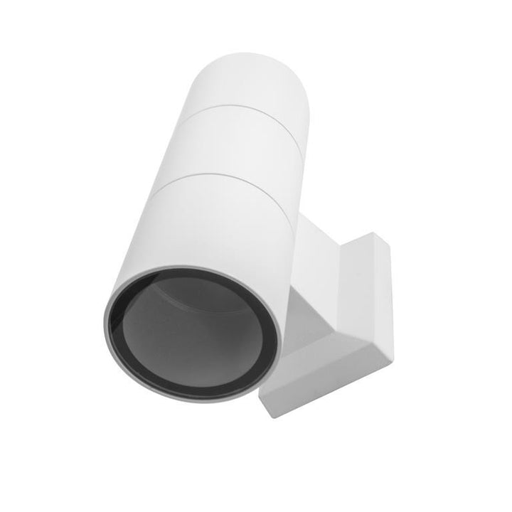 Luminario cilíndrico para muro con doble salida de luz para focos MR16 GU10 de iLumileds