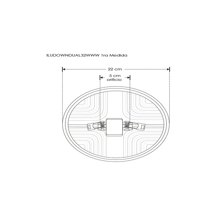 Downlight 32W para empotrar o sobreponer con cuerpo difuso con clips de sujeción ajustable (4.9 a 18.5cm) 100-240V opciones de luz cálido / frío de iLumileds