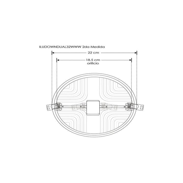 Downlight 32W para empotrar o sobreponer con cuerpo difuso con clips de sujeción ajustable (4.9 a 18.5cm) 100-240V opciones de luz cálido / frío de iLumileds