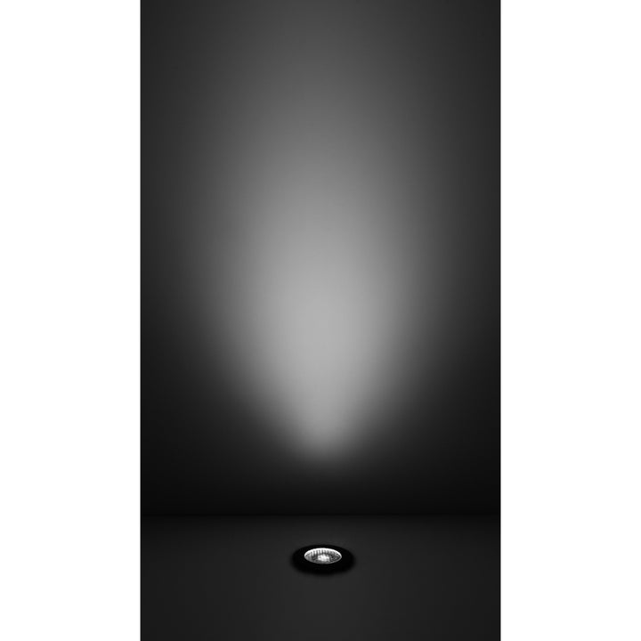 Luminario circular integrado 5W luz cálida (3000K) 36° para empotrar en piso (incluye housing) con accesorio anti-deslumbramiento de iLumileds