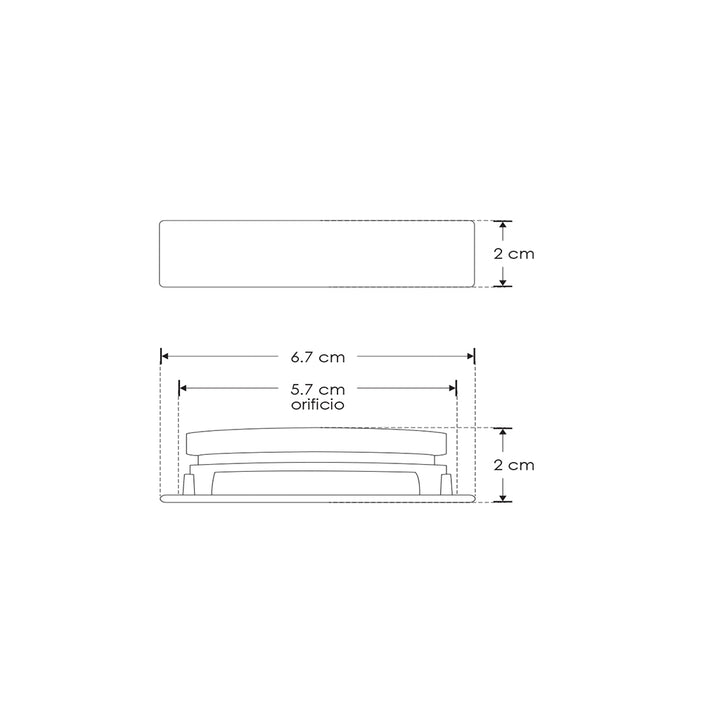Luminario para empotrar o sobreponer 3W 45° opción de color de luz 3-12V cc 350mA (requiere driver HYLED350MA03SN o ILUK300MA03W) de iLumileds