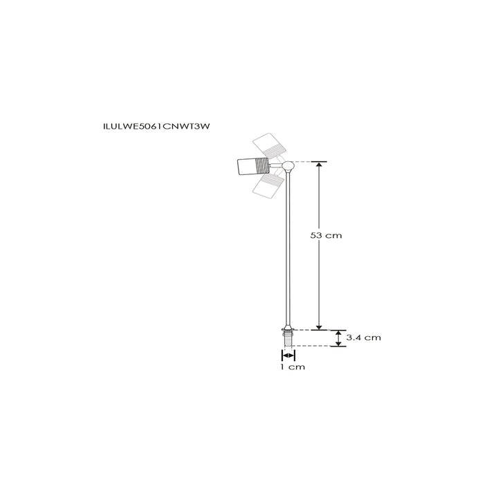 Luminario con cabeza móvil para vitrina 3w 60° 3-4.5Vcc 3000K de 51cm recortable hasta 10cm CRI:90 de iLumileds