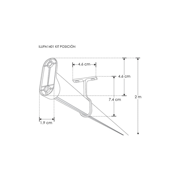 Kit perfil aluminio colgador de ropa ILUPA1401KIT. -L:2m A:1.9cm Al:4.6cm- incluye difusor, 2 soportes de pared y 2 soportes de techo de iLumileds