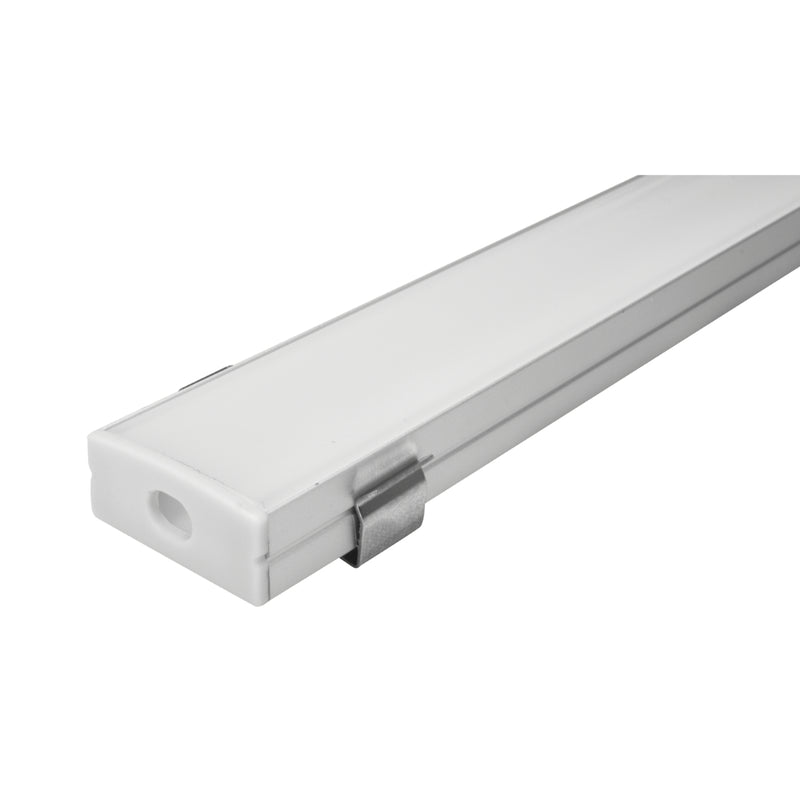 Kit perfil de aluminio ILUPA2310KIT. -L:3m A:1.88cm Al:0.96cm- para tira LED, incluye difusor, 2 tapas laterales y 2 grapas de sujeción de iLumileds