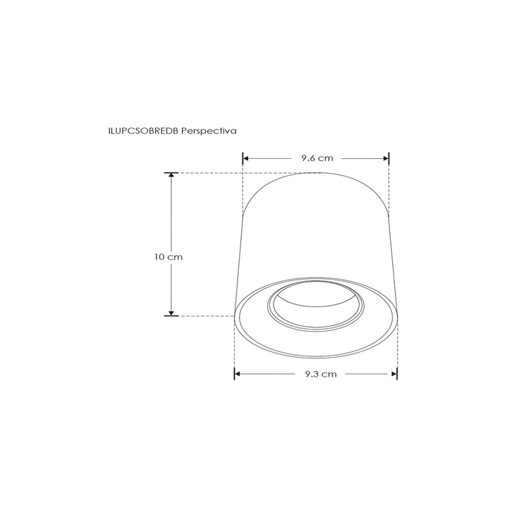 Downlight cilíndrico sobreponer para lámparas MR16, incluye conector GU5.3 de iLumileds
