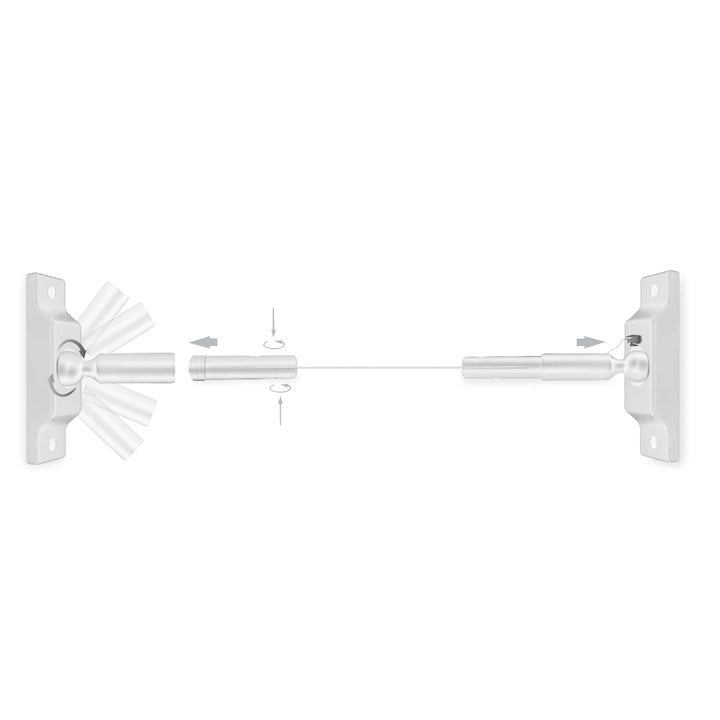 Luminario Skyline acabado Blanco de 5m para tensar de muro a muro crea líneas de luz directa o indirecta 28.8w/m opciones color de luz cálido / neutro / neutro frío de iLumileds