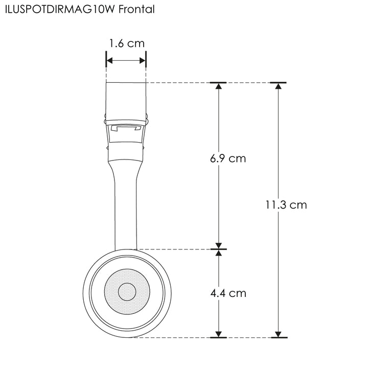 Proyector dirigible 10W 24° 3000K 48Vcc para riel magnético de iLumileds