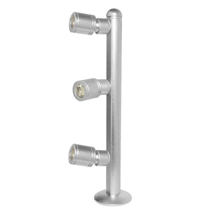 Luminario 3w 35° con tres cabezas móviles para vitrina acabado en gris Color de luz neutro (4100K) de 25cm de iLumileds