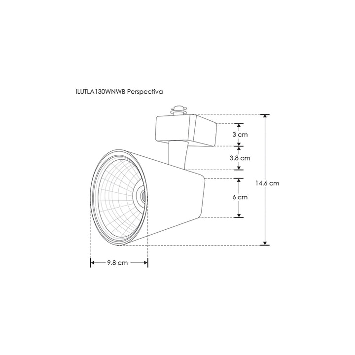 Proyector para riel 30W 35° luz neutra (4100K) de iLumileds