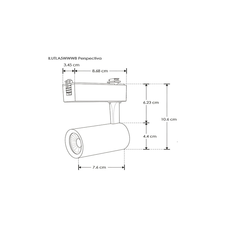 Proyector para riel 5W 35° luz cálida (3000K) de iLumileds