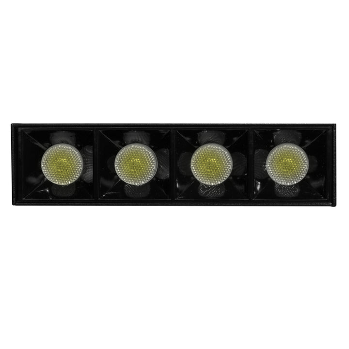 Proyector lineal 10W 36° dirigible con 4 cuerpos ópticos para riel electrificado luz neutro cálido o neutro, 110-240V de iLumileds