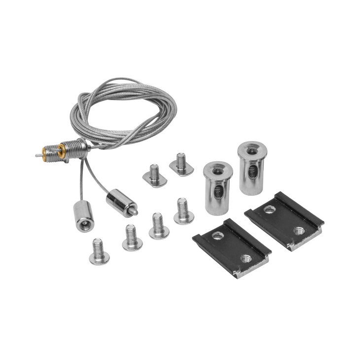 Kit de suspensión para riel magnético, incluye 2 cables de acero de 2m de largo y 4 soportes de iLumileds